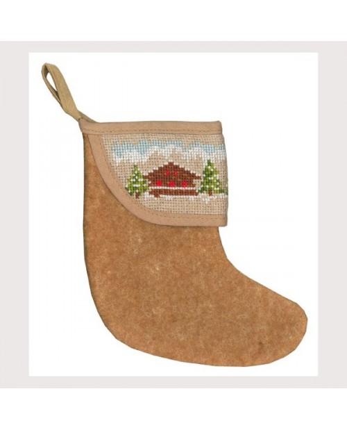 Christmas stocking with chalet border