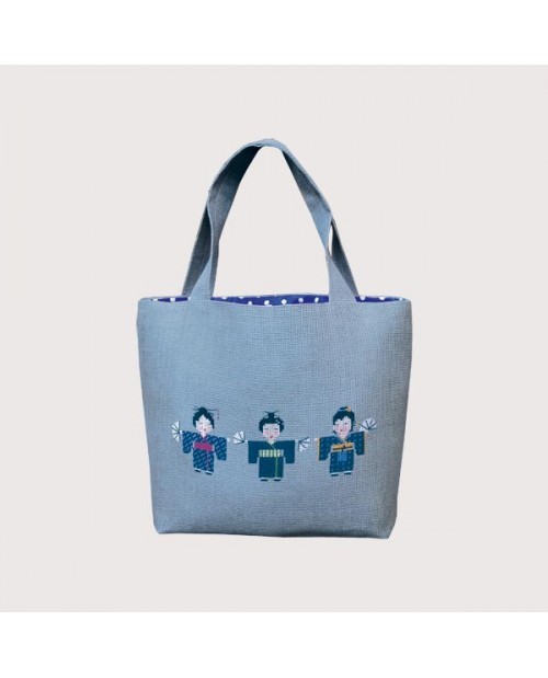 Handbag four Japanese. Kit to embroider and sew. Le Bonheur des Dames 8015