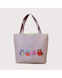 Handbag Owls. Kit to embroider and to sew. Le Bonheur des Dames 8016