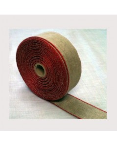 Linen even-weave embroidery band  with red border. 11 threads/cm. Width 5.3 cm