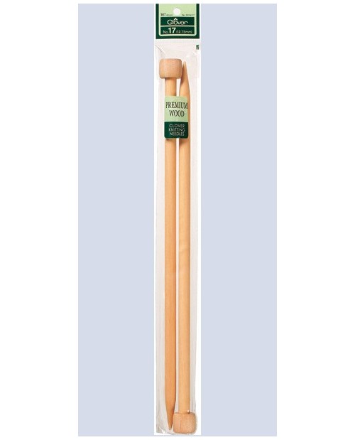 Wood Premium Knitting Needles (40cm -12.75 mm)
