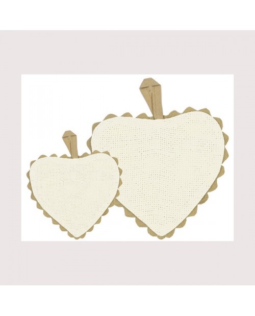 Unbleached linen aida heart