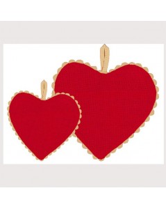 Red aida fabric heart