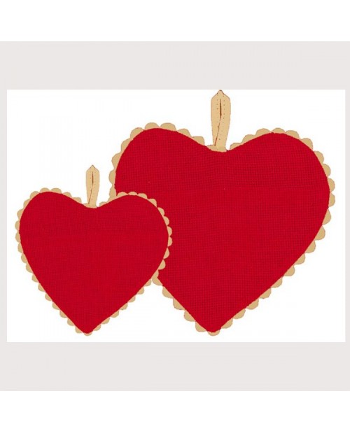 Red aida fabric heart