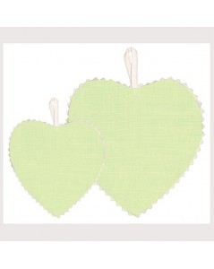 Soft green linen fabric heart