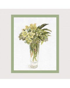 Christmas Roses. counted cross stitch embroidery kit by Fujico