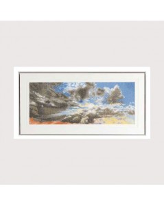 Skies and clouds. Picture embroidered in counted cross stitch. Kit by Thea Gouverneur G0409
