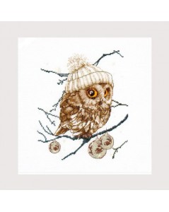 Owl in winter. Embroidery kit. Cross stitch. Whoo...whoo...It's Winter Thea Gouverneur G0743
