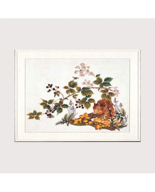 Squirrel. Counted cross stitch embroidery. Thea Gouverneur G1071