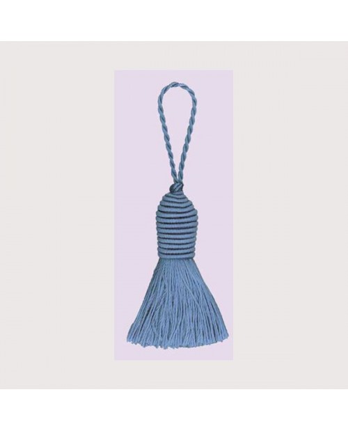Pompon bleu avec un œillet. Le Bonheur des Dames PB21 Pompon bleu avec un œillet. Le Bonheur des Dames PB21