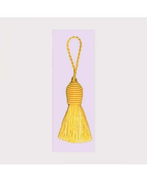 Pompon jaune avec un œillet. Le Bonheur des Dames PB79 Pompon jaune avec un œillet. Le Bonheur des Dames PB79