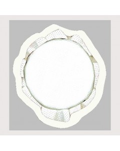Jam lid cover to embroider by counted cross stitch, made of cotton Aïda with white border.