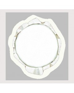 Jam lid cover to embroider by counted cross stitch, made of cotton Aïda with white border.