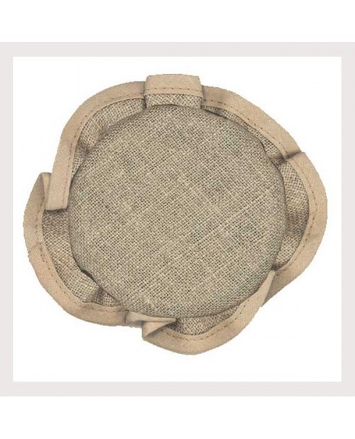 Capuchon de pot de confiture en lin naturel 12 fils/cm avec bord beige. PCL1 Capuchon de pot de confiture en lin naturel 12 fils/cm avec bord beige. PCL1