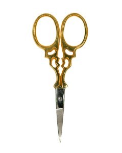 Antique golden scissors silver-tipped