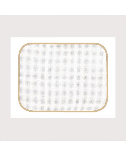 White placemat with beige border