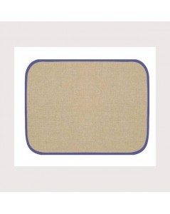 Placemat with navy blue edge. Made of even-weave linen of natural colour. Ready to embroider. SETL3