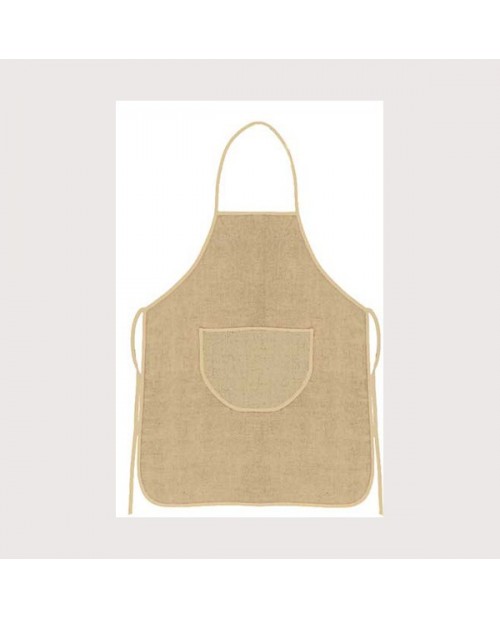 Natural linen apron with beige border. Le Bonheur des Dames tabl1