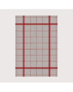 Linen tea towel with red stripes