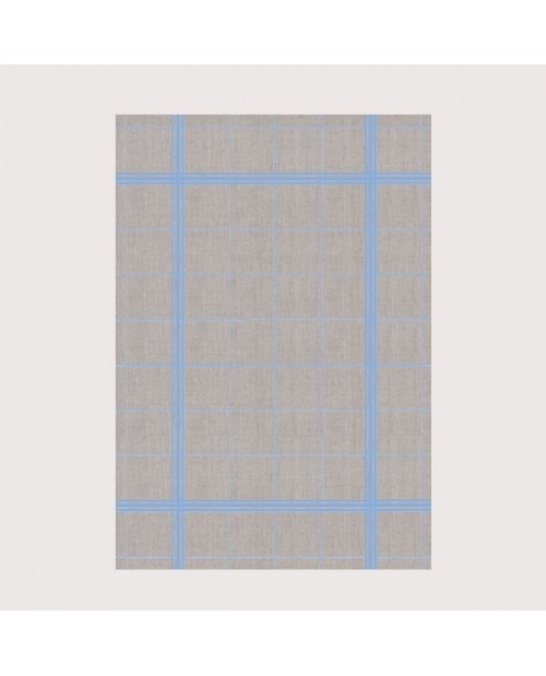 Linen tea towel with blue stripes