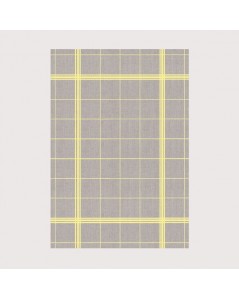 Linen tea towel with yellow stripes