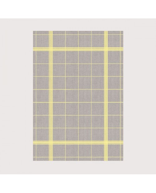 Linen tea towel with yellow stripes
