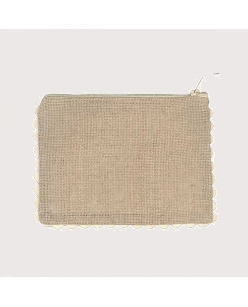 Pochette made of linen Aida 7 pts/cm with rickrack edge. Le Bonheur des Dames TGM Pochette made of linen Aida 7 pts/cm with rickrack edge. Le Bonheur des Dames TGM