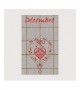 Tea-towel December TL12. Cross stitch. Heart of Christmas berries and chalet. Le Bonheur des Dames