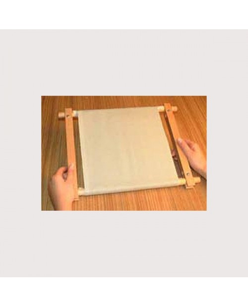 Wooden embroidery frame with the fabric stretched on it. Le Bonheur des Dames WRF Wooden embroidery frame with the fabric stretched on it. Le Bonheur des Dames WRF
