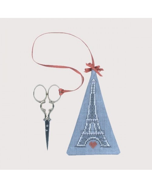 Scissor pendant to embroider Eiffel Tower