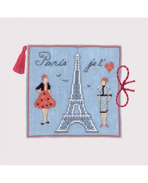 Embroidery kit needle case Eiffel Tower