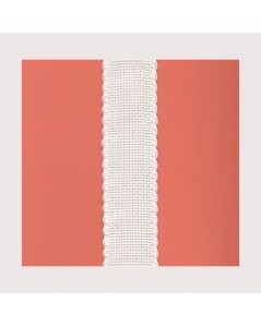 Coton aïda emboridery band coloured border width 3 cm off white stitch band off white border