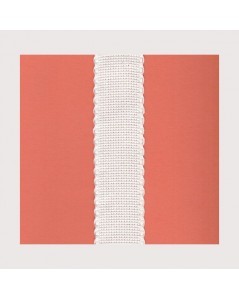 Coton aïda emboridery band coloured border width 3 cm off white stitch band off white border