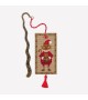 Bookmark to cross stitch with a cat dressed for Christmas