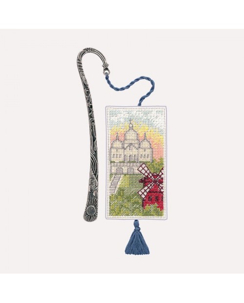 Bookmark. Embroidery kit. View on Montmatre and Moulin Rouge. Le Bonheur des Dames 4617