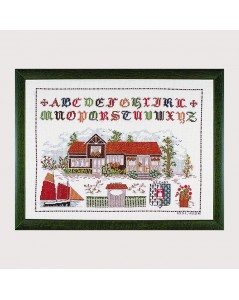 Counted cross stitch embroidery kit, house of saint cast, garden, alphabet. Le Bonheur des Dames 1116