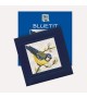 Blue Tit. Greeting card embroidered by cross stitch. Textile Heritage Collection 342334