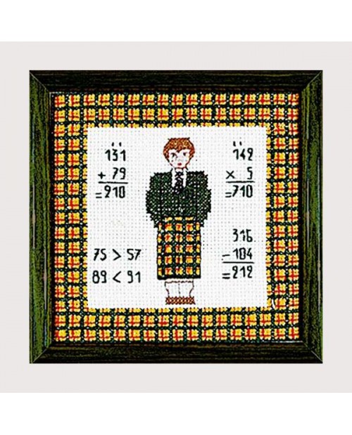 Young man. Scottish style. Le Bonheur des Dames 1718. Embroidery kit. Counted cross stitch embroidery kit.