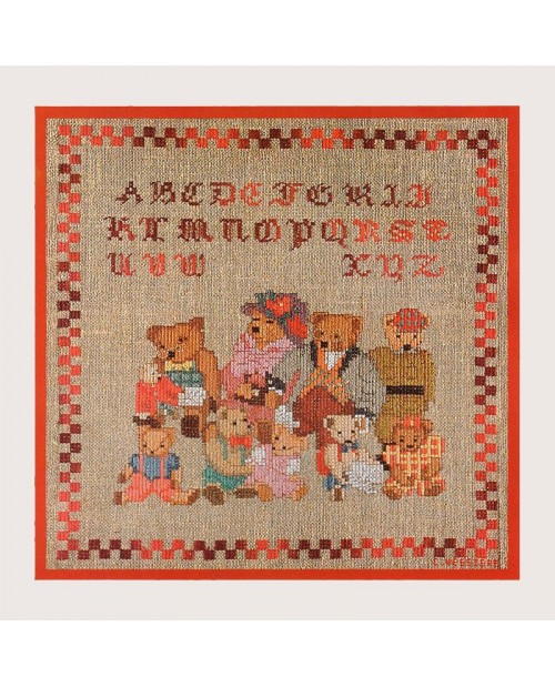 Alphabet Bear Family 1074 Le Bonheur des Dames embroidery kit
