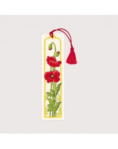 Bookmark kit Poppies. Counted stitch embroidery kit. Textile Heritage Collection 227679