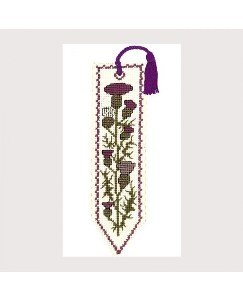 Bookmark kit Scottish Thistle, embroidery kit. Textile Heritage Collection