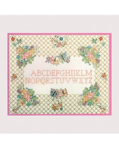 Sampler Flowers and grating. Embroidery kit. Le Bonheur des Dames. 1041