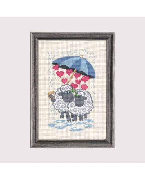 Sheeplove. Counted cross stitch embroidery kit. Permin of Copenhagen.