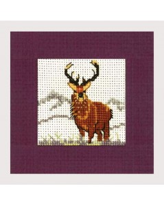 Stag. Counted cross stitch embroidery. Textile Heritage