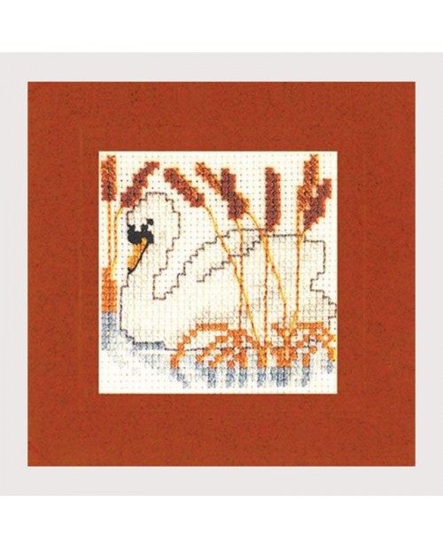 Swan. Counted cross stitch embroidery kit. Textile Heritage.
