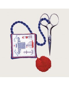 Scissor holder with a seascape sweater. Cross stitch kit. Le Bonheur des Dames
