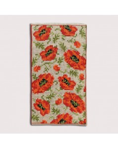 Spectacle Case Poppies - counted cross stitch kit. Le Bonheur des Dames. Référence 3233