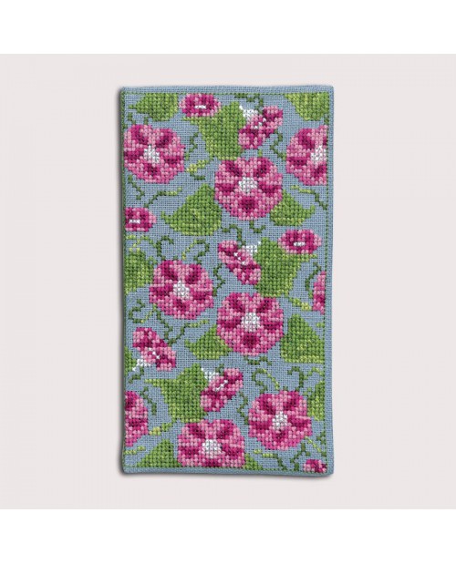 Spectacle case Morning Glory to cross stitch. Embroidery kit Le Bonheur des Dames. Item n° 3236