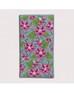 Spectacle case Morning Glory to cross stitch. Embroidery kit Le Bonheur des Dames. Item n° 3236