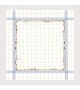 Counted cross stitch embroidery tablecloth. White linen with skyblue stripes. Item n° 6023blc-cie.